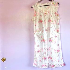NWT Sindrella Women’s Floral Nightgown Sz XL White & Pink